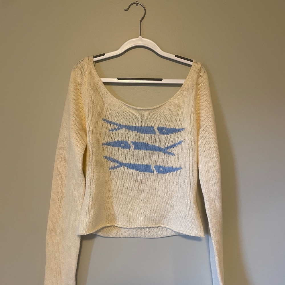 VRG GRL fishy knit cream, long sleeve